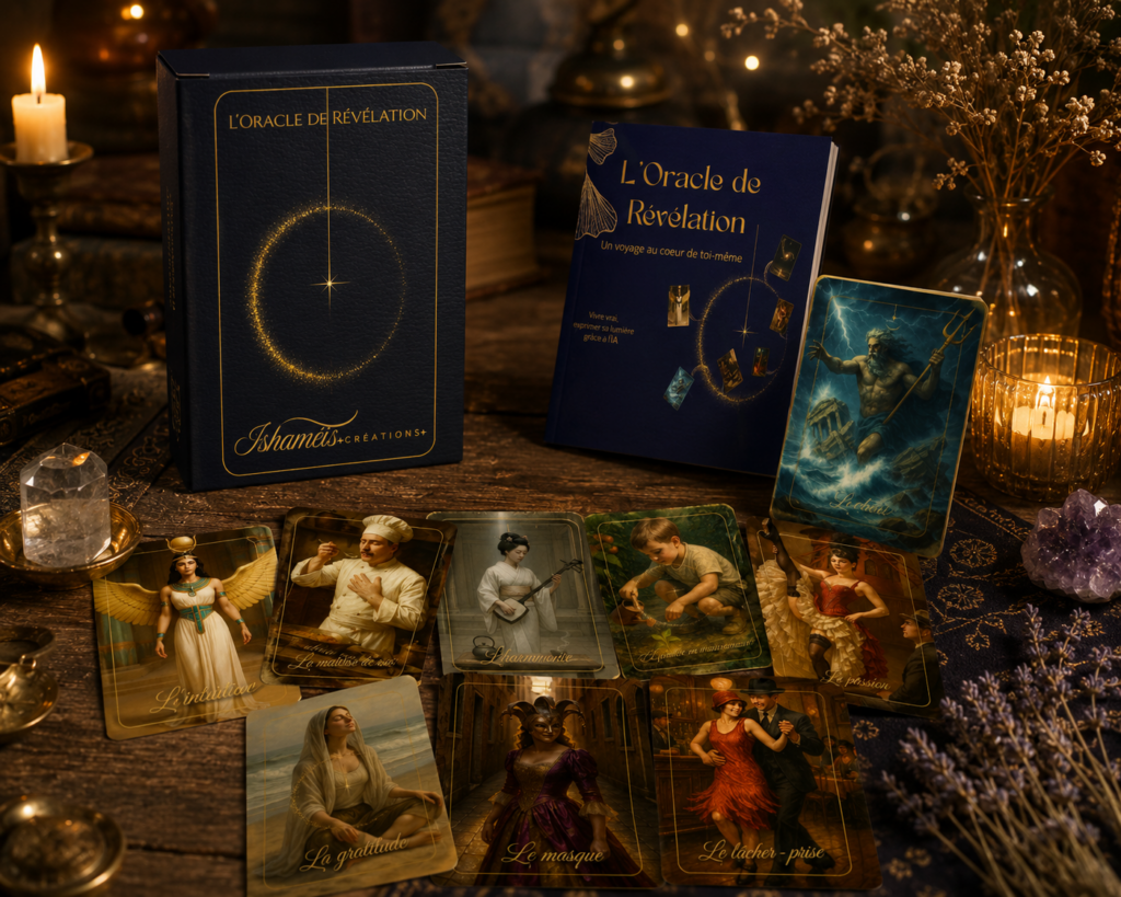 oracle vibratoire bleu nuit avec cartes 
