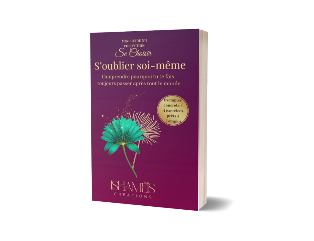 mini guide de couverture violette avec fleurs de papyrus