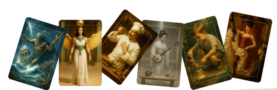 Différentes cartes de l'oracle de révélation