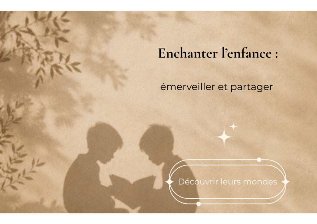 ombre sur un mur de deux jeunes enfants en train de lire